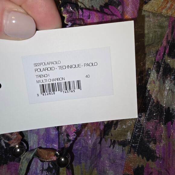 Roseanna Polaroid Technique Paolo Trench Light Coat Multi Color Metallic NEW - Picture 8 of 16